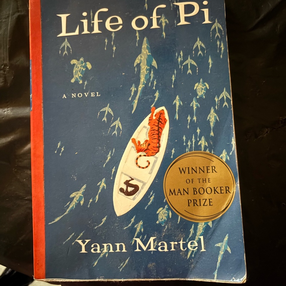 Blue and White Art Print -Life of Pi Book Well Read But Decent No Pages Missing